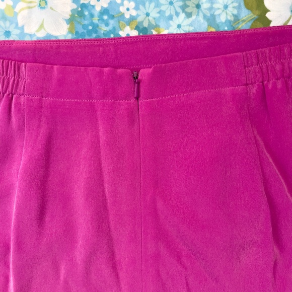 90s Magenta Silk Crepe Satin Mini Skirt - Picture 10 of 11